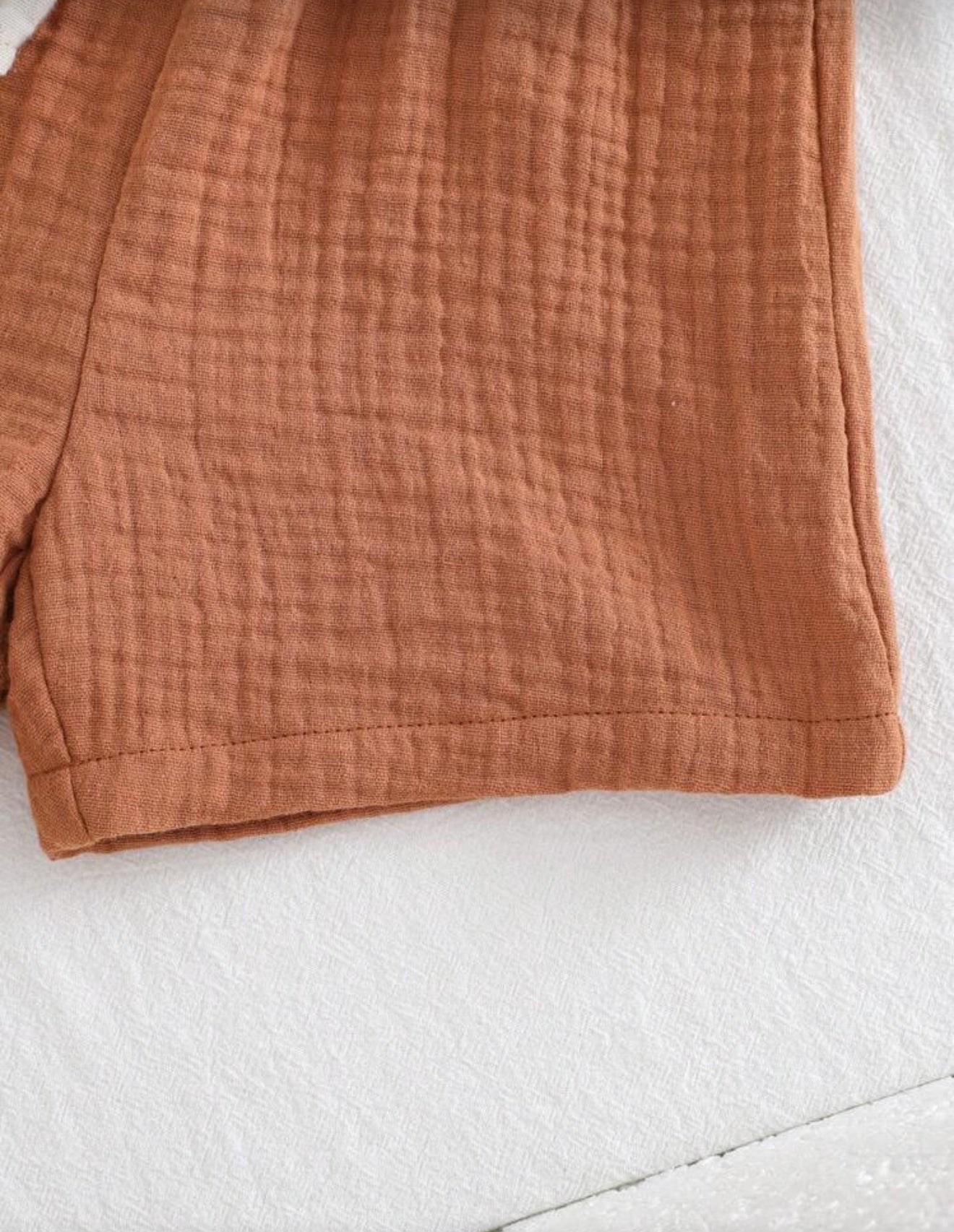 Cozy Pixies 2pcs Baby Boy Color Block Lapel Short Sleeve Top and Shorts Set