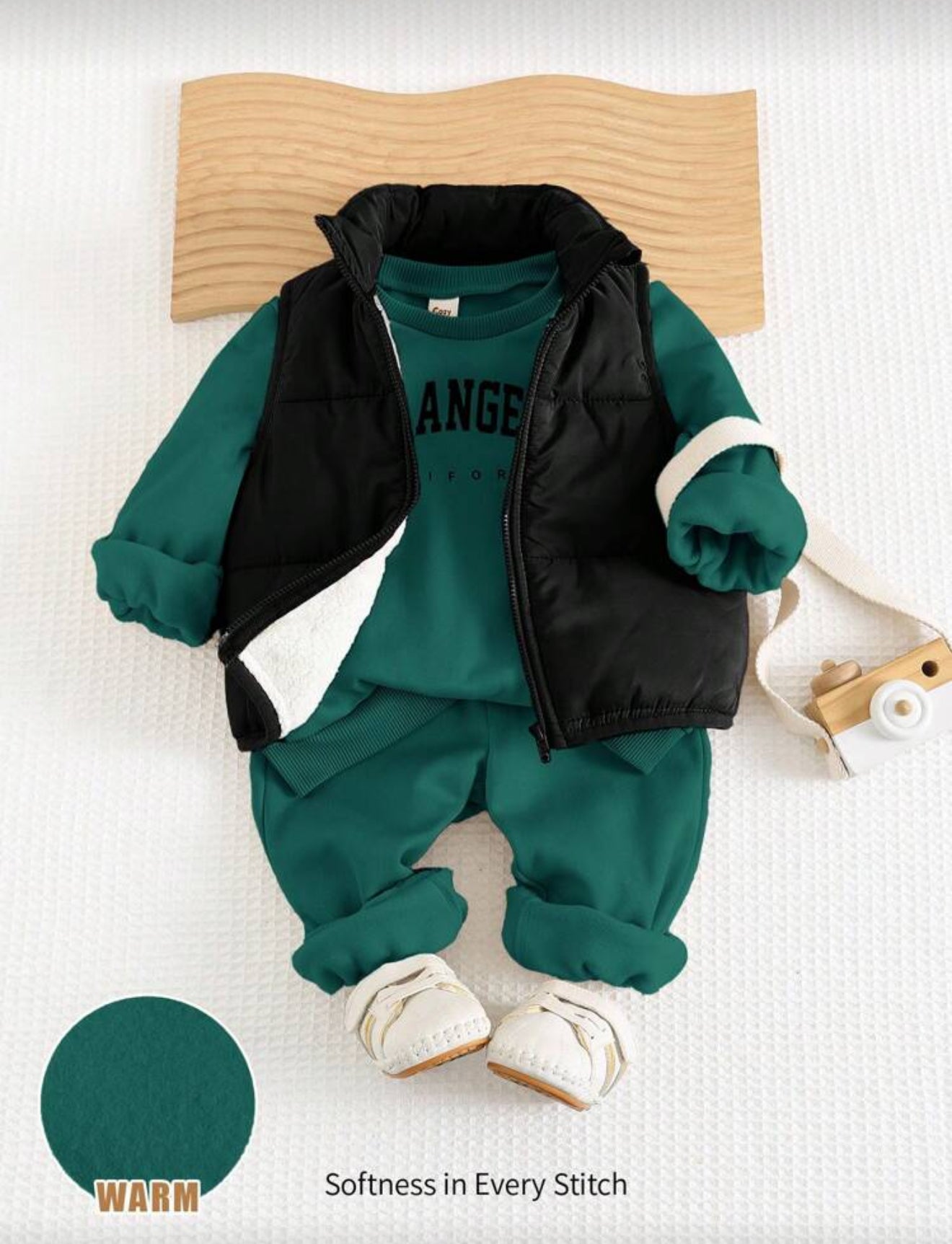 Cozy Pixies Baby Boy Winter Outfit Set Multicolor Tracksuit with Zipper