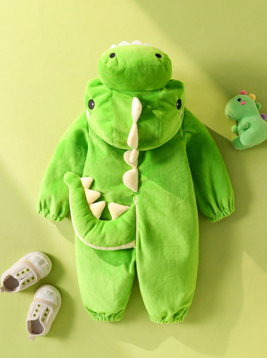 Persoplay Kids Newborn Cute Funny Crystal Plush 3D Dinosaur Shaped Romper With Long Sleeve And Pants