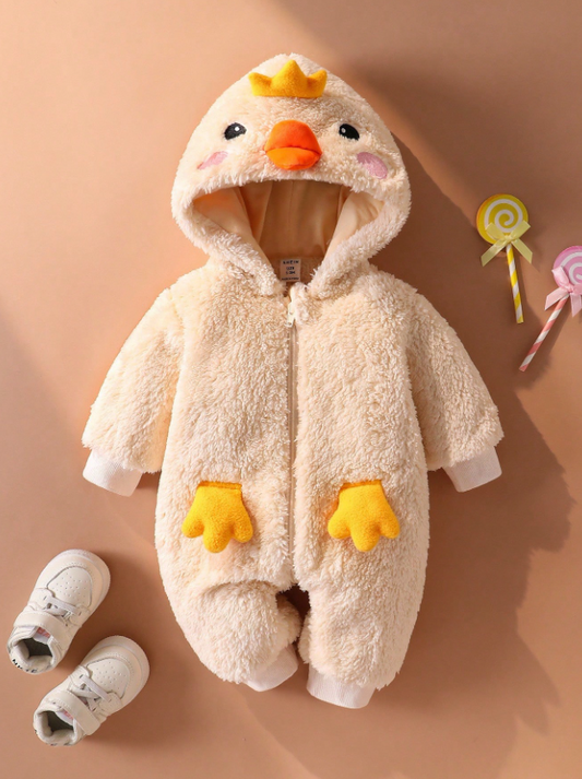 Newborn Cute 3D Design Outfit, Including 3D Hat, 3D Hand Design, Long Sleeve Bodysuit, And Long Pants