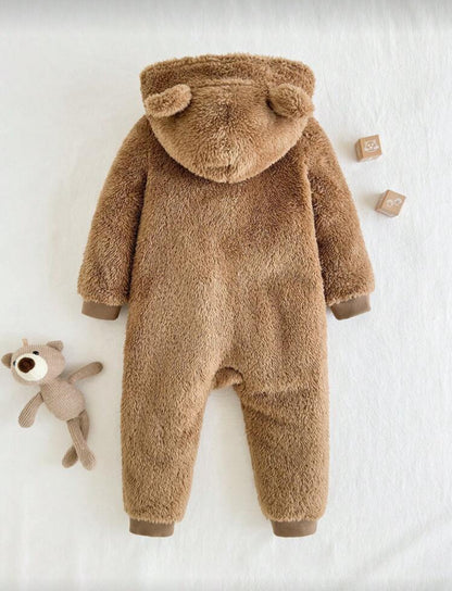Cozy Pixies Baby Boy Hooded Rabbit Ear Fleece Jumpsuit for Autumn Winter