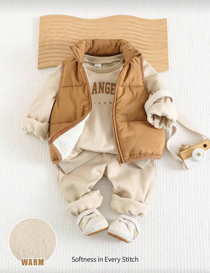 Cozy Pixies Baby Boy Winter Outfit Set Multicolor Tracksuit with Zipper