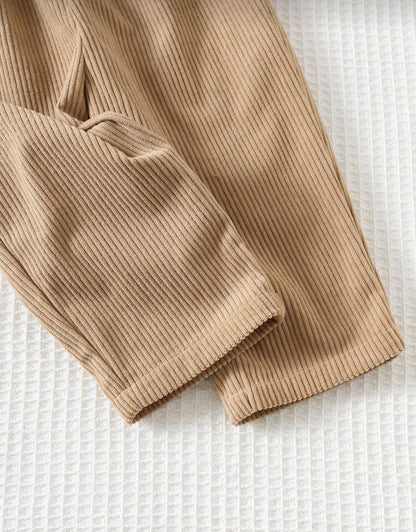 Cozy Pixies 2pcs Baby Boy Cartoon Bear Knit Pullover Sweatshirt and Pants Set