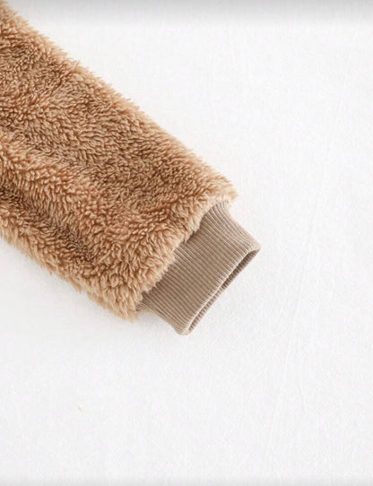 Cozy Pixies Baby Boy Hooded Rabbit Ear Fleece Jumpsuit for Autumn Winter