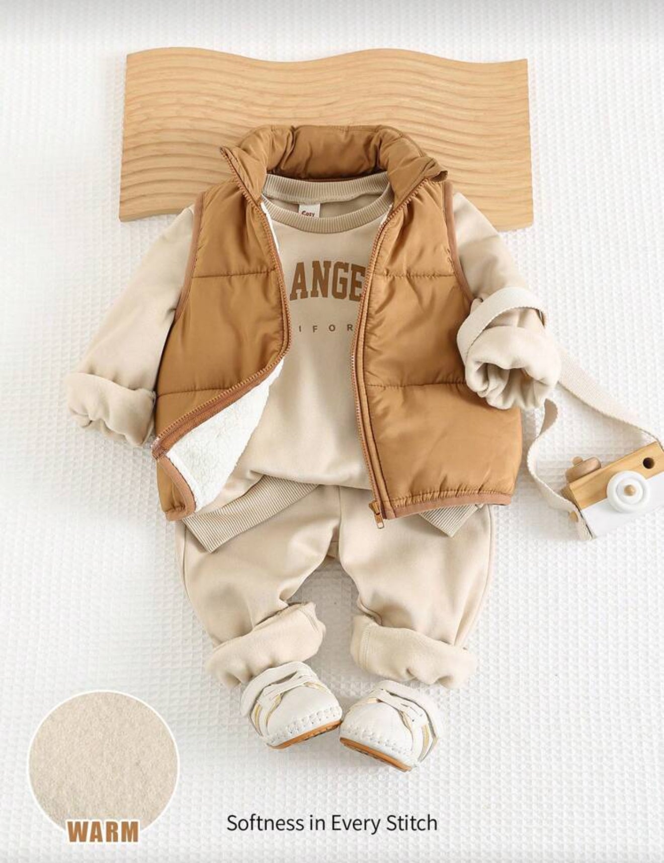 Cozy Pixies Baby Boy Winter Outfit Set Multicolor Tracksuit with Zipper