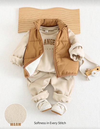 Cozy Pixies Baby Boy Winter Outfit Set Multicolor Tracksuit with Zipper