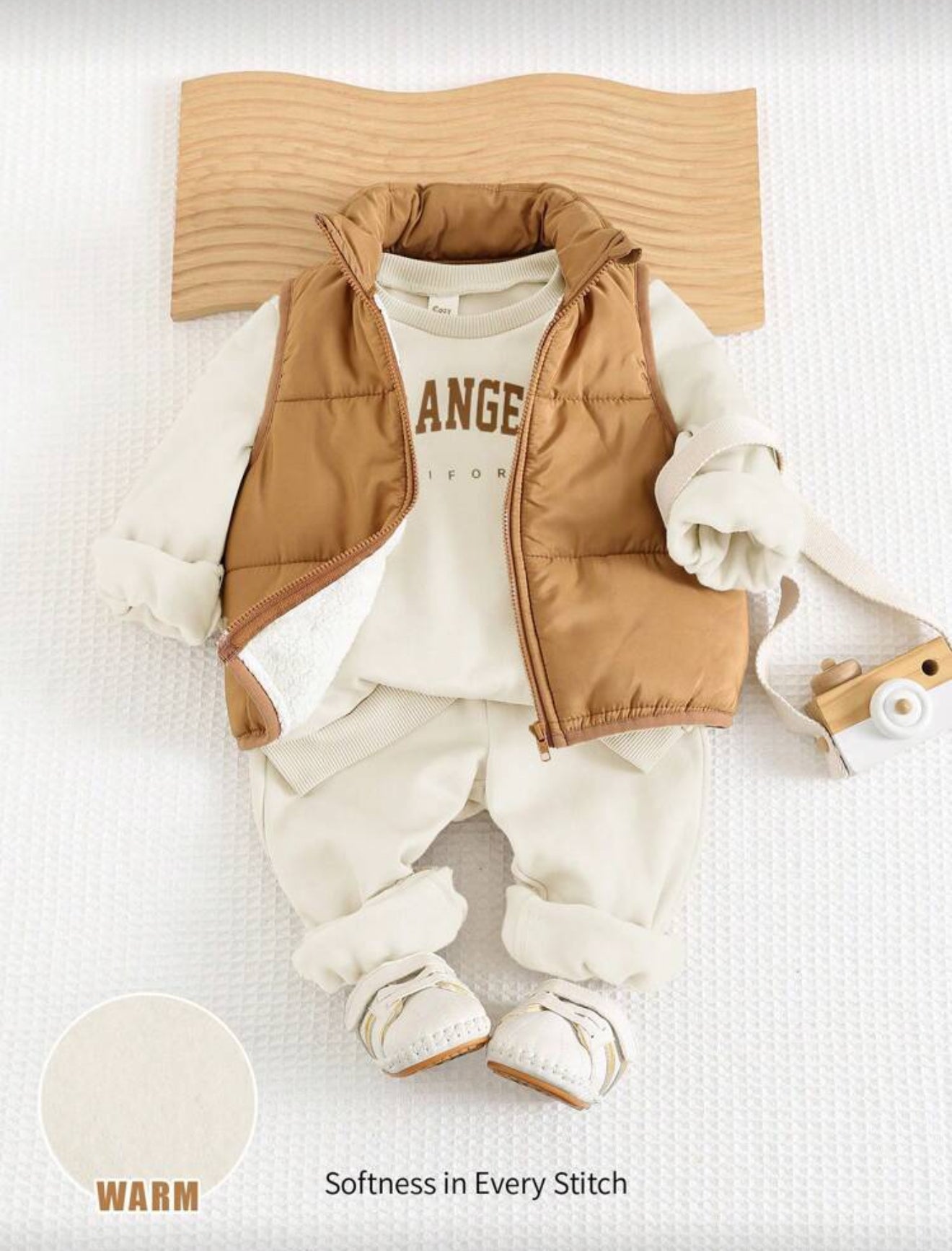 Cozy Pixies Baby Boy Winter Outfit Set Multicolor Tracksuit with Zipper