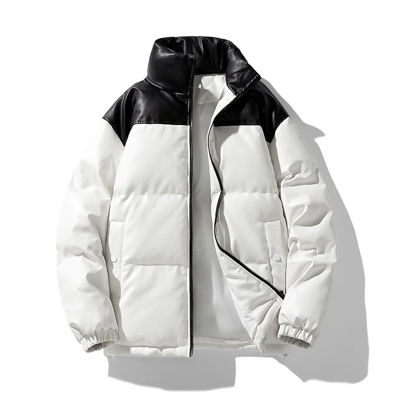 New Style Couple's Autumn-winter Short-sleeved Cotton Coat for Men, Long Collar, Warm Cotton Coat for Men Men's Jacket