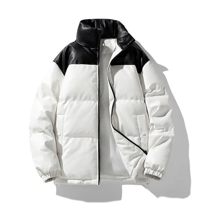 New Style Couple's Autumn-winter Short-sleeved Cotton Coat for Men, Long Collar, Warm Cotton Coat for Men Men's Jacket