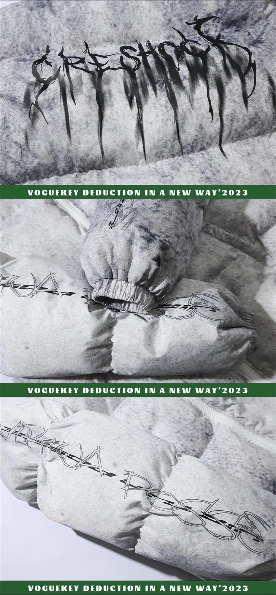 Winter Tie Dye Parka Men Harajuku Thick Padded Jacket Coat Men Oversized Hip Hop Streetwear Letter Print Zip Up Jackets Unisex