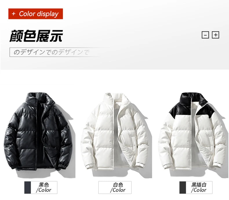 Short Parkas for Men Autumn Winter Down Cotton-Padded Thickened Stand Collar Puffer Jacket New Style Bread Jacket Casual Coat