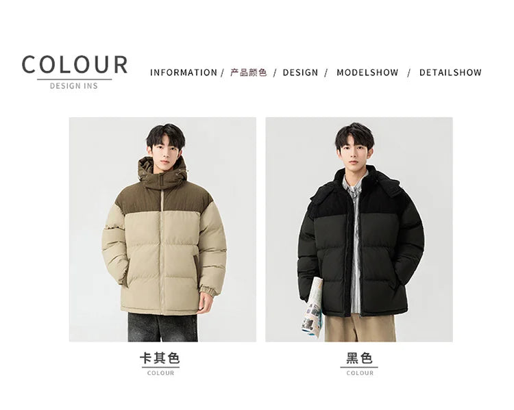 Autumn /Winter Men Outdoor Removable Hooded Windbreak Jacket Coats Men Warm Outwear Casual Fashion Solid Parkas Jacket Male Tops