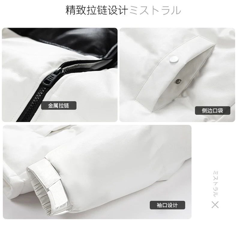 Short Parkas for Men Autumn Winter Down Cotton-Padded Thickened Stand Collar Puffer Jacket New Style Bread Jacket Casual Coat