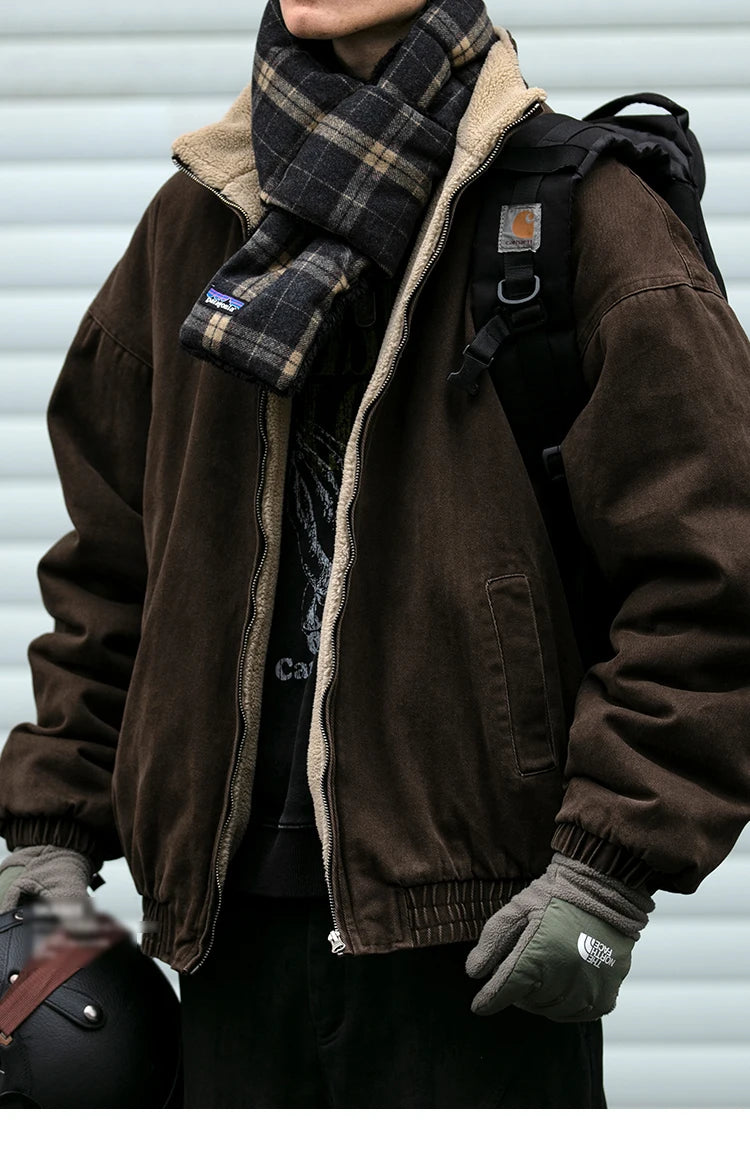 Men’s Vintage Polar Fleece Jacket Winter