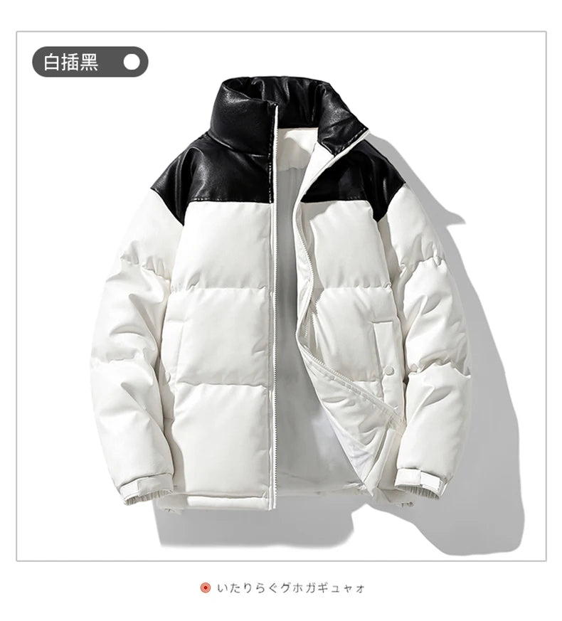 Short Parkas for Men Autumn Winter Down Cotton-Padded Thickened Stand Collar Puffer Jacket New Style Bread Jacket Casual Coat