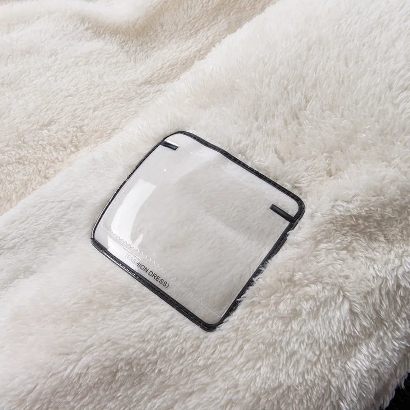 Man 2025 New Fashion Winter Warm Thick Cotton Clothing With Added Velvet Solid Color Casual And Comfortable Coat