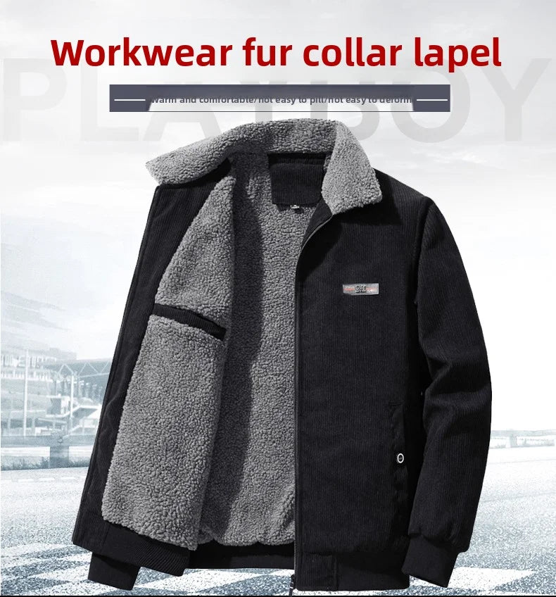Men’s Corduroy Fleece Lined Jacket Winter