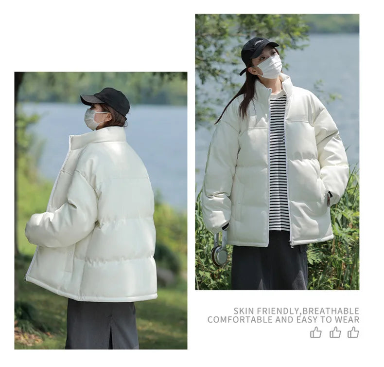 New Style Couple's Autumn-winter Short-sleeved Cotton Coat for Men, Long Collar, Warm Cotton Coat for Men Men's Jacket