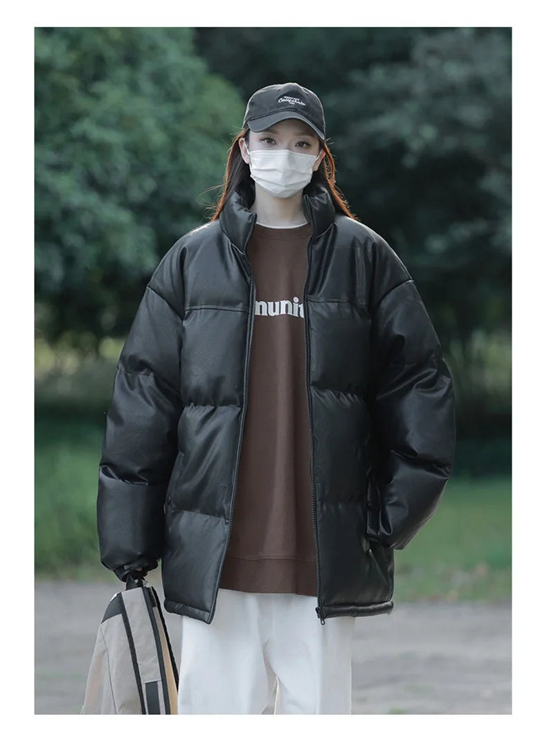 New Style Couple's Autumn-winter Short-sleeved Cotton Coat for Men, Long Collar, Warm Cotton Coat for Men Men's Jacket