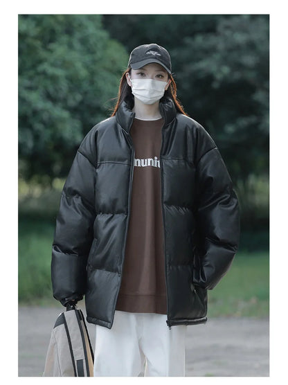 New Style Couple's Autumn-winter Short-sleeved Cotton Coat for Men, Long Collar, Warm Cotton Coat for Men Men's Jacket