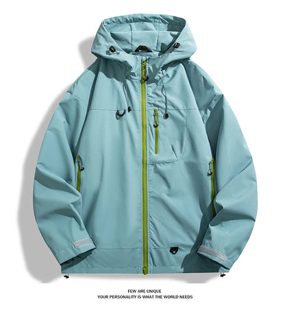 JNLN Unisex Waterproof Windbreaker Outdoor Sport Windproof Single-Layer Jacket Men Women Hiking Climbing Trekking Rain Coat