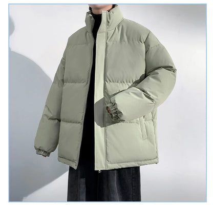 5 Colors Winter Warm Men's Puffer Jacket Loose Couple Outdoor Coat Thick Parkas Zipper Stand Collar Male Padded Down Outwear