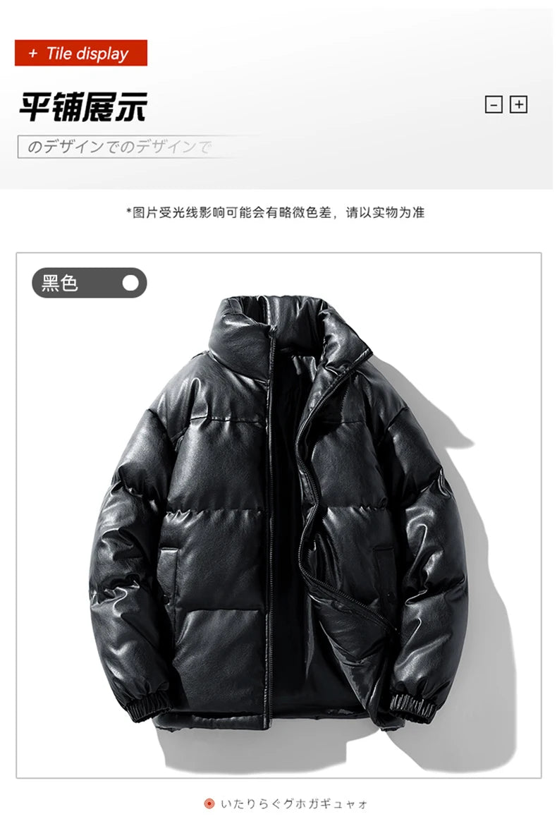 Short Parkas for Men Autumn Winter Down Cotton-Padded Thickened Stand Collar Puffer Jacket New Style Bread Jacket Casual Coat