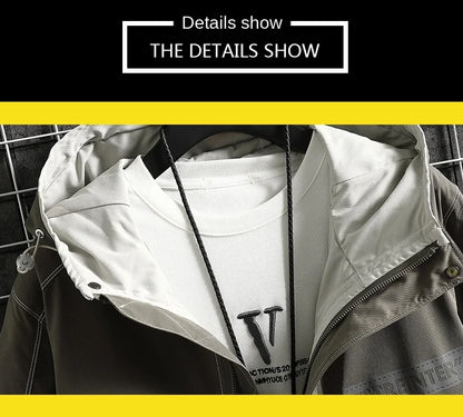 Men’s Hooded Waterproof Jacket Spring Autumn