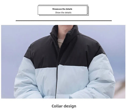 Thickened down Jacket Winter Warm Casual Outerwear for Couples Duck Feather New Youth Fashionable Short Sleeve Hooded A- Line