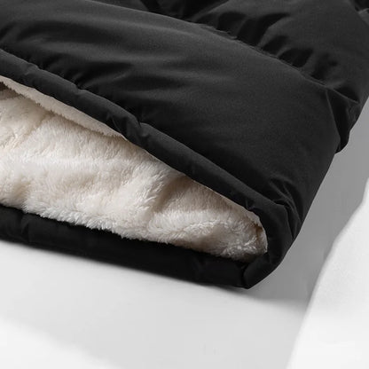 Man 2025 New Fashion Winter Warm Thick Cotton Clothing With Added Velvet Solid Color Casual And Comfortable Coat