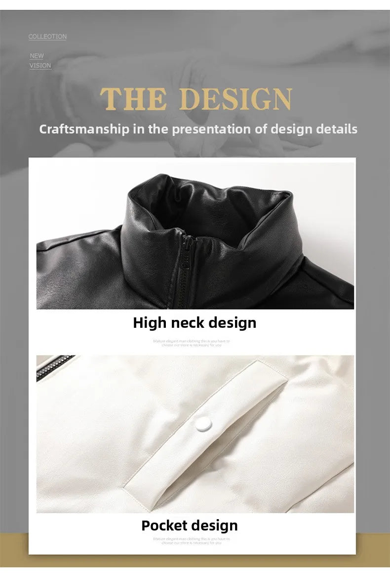 New Style Couple's Autumn-winter Short-sleeved Cotton Coat for Men, Long Collar, Warm Cotton Coat for Men Men's Jacket