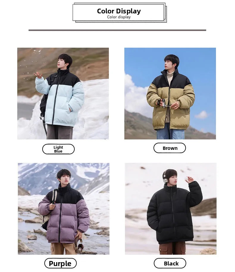 Thickened down Jacket Winter Warm Casual Outerwear for Couples Duck Feather New Youth Fashionable Short Sleeve Hooded A- Line