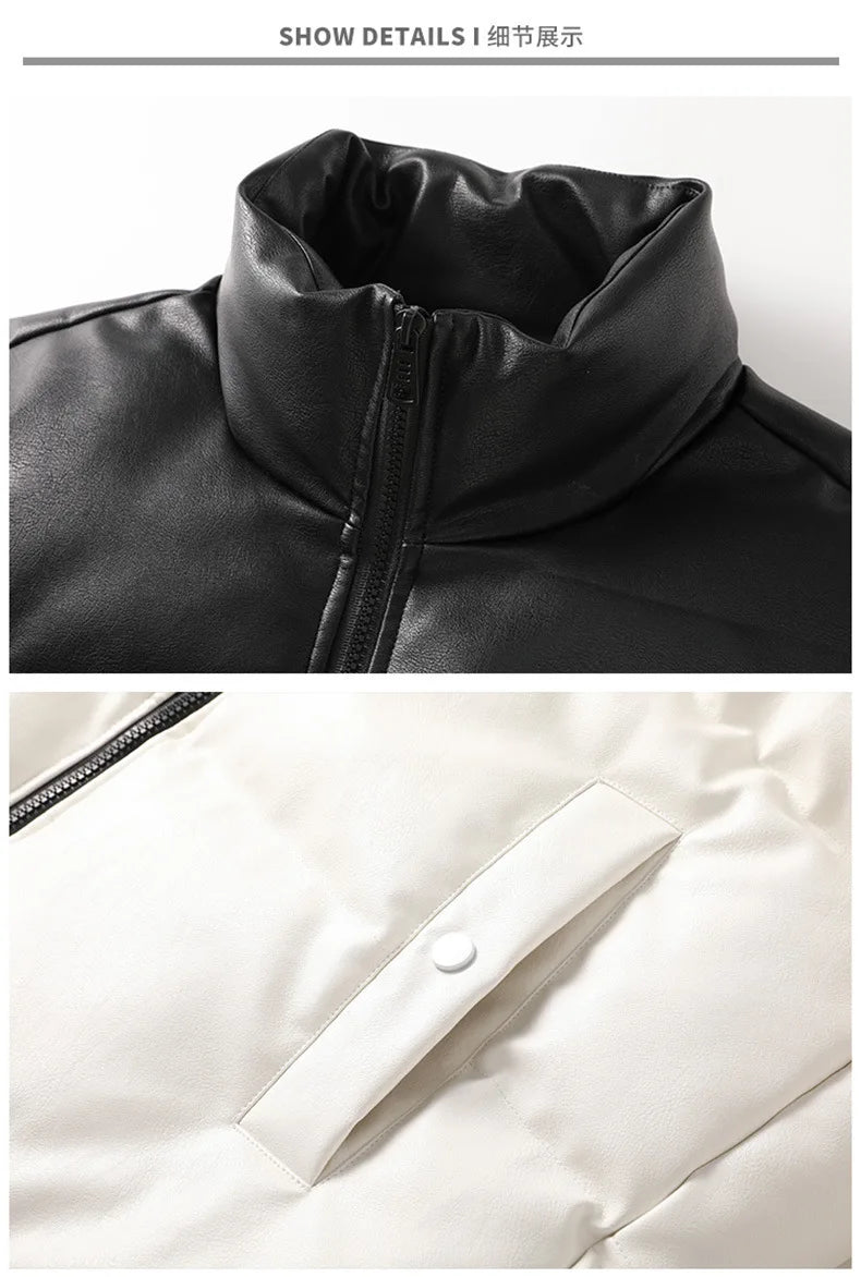 New Style Couple's Autumn-winter Short-sleeved Cotton Coat for Men, Long Collar, Warm Cotton Coat for Men Men's Jacket