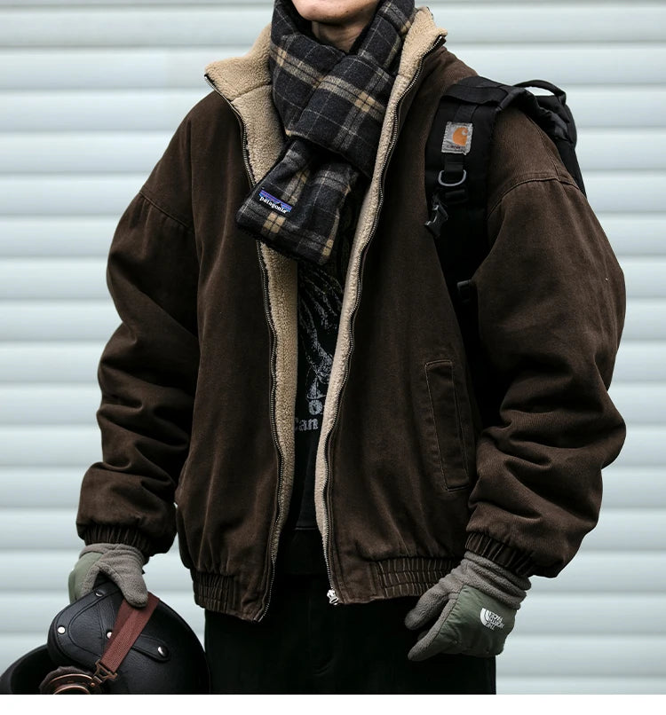 Men’s Vintage Polar Fleece Jacket Winter