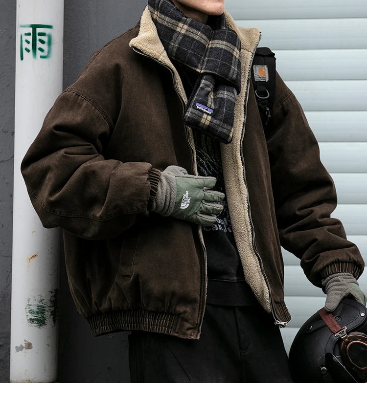 Men’s Vintage Polar Fleece Jacket Winter