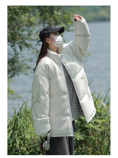 New Style Couple's Autumn-winter Short-sleeved Cotton Coat for Men, Long Collar, Warm Cotton Coat for Men Men's Jacket