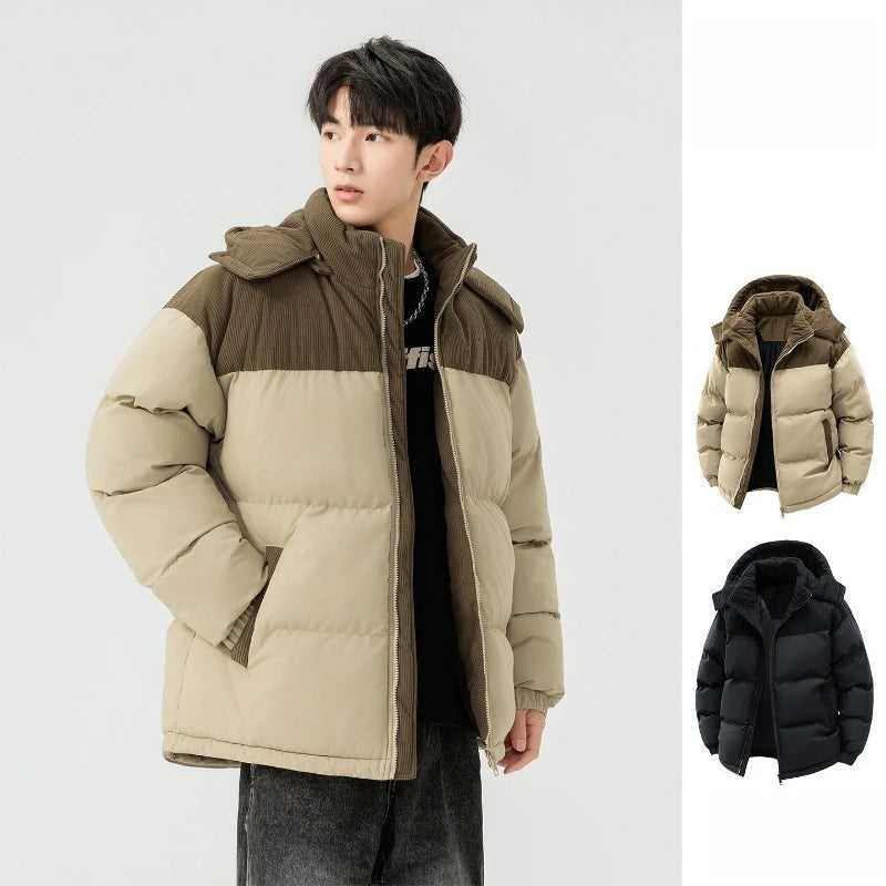 Autumn /Winter Men Outdoor Removable Hooded Windbreak Jacket Coats Men Warm Outwear Casual Fashion Solid Parkas Jacket Male Tops