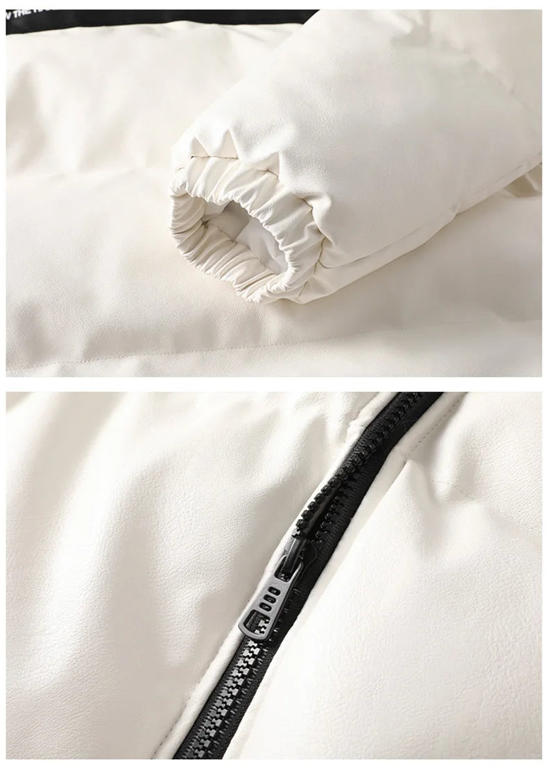 New Style Couple's Autumn-winter Short-sleeved Cotton Coat for Men, Long Collar, Warm Cotton Coat for Men Men's Jacket