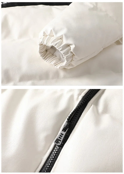 New Style Couple's Autumn-winter Short-sleeved Cotton Coat for Men, Long Collar, Warm Cotton Coat for Men Men's Jacket