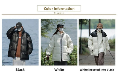 New Style Couple's Autumn-winter Short-sleeved Cotton Coat for Men, Long Collar, Warm Cotton Coat for Men Men's Jacket