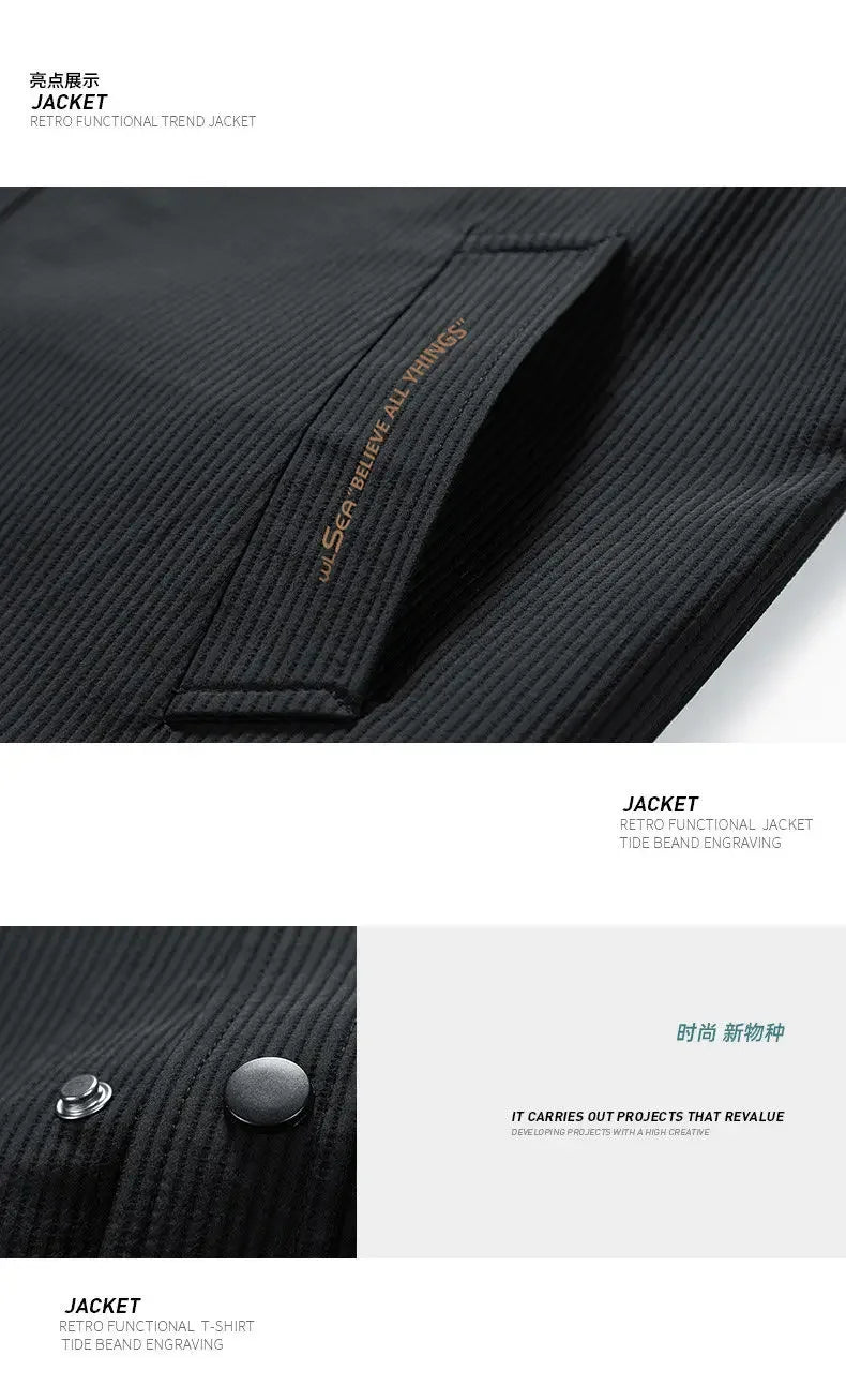 Men’s Striped Casual Work Jacket Autumn/Winter