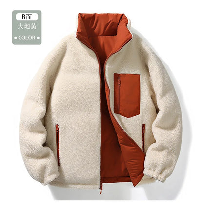 Unisex Lamb Fleece Cotton Jacket Winter