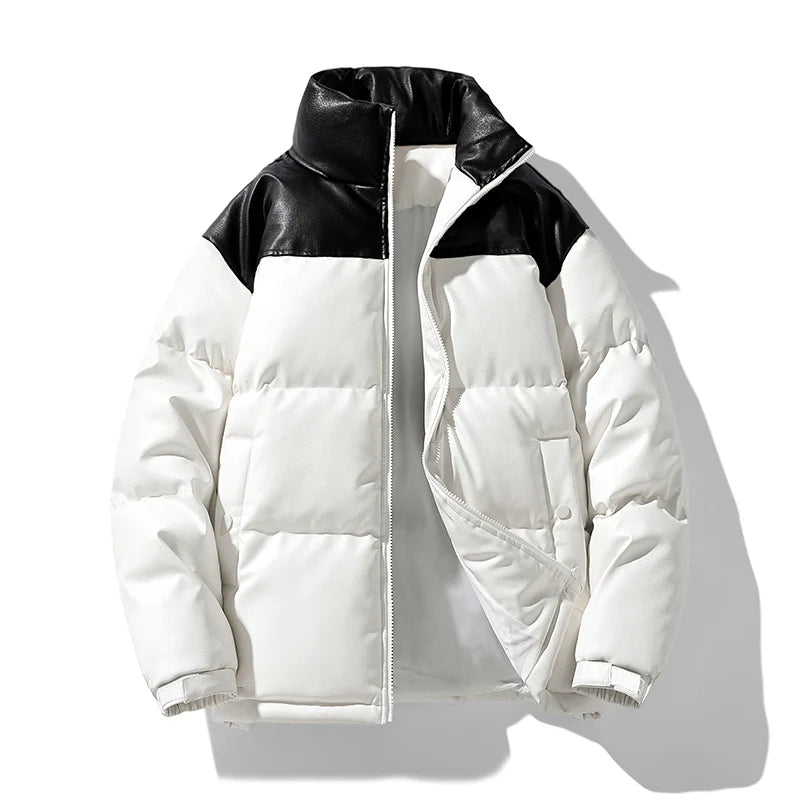 Short Parkas for Men Autumn Winter Down Cotton-Padded Thickened Stand Collar Puffer Jacket New Style Bread Jacket Casual Coat