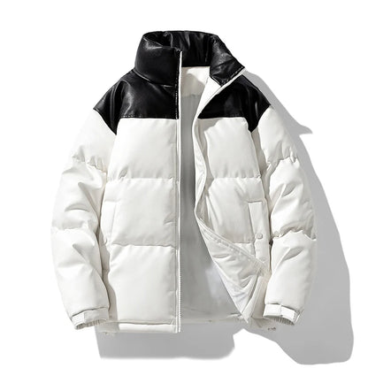 Short Parkas for Men Autumn Winter Down Cotton-Padded Thickened Stand Collar Puffer Jacket New Style Bread Jacket Casual Coat