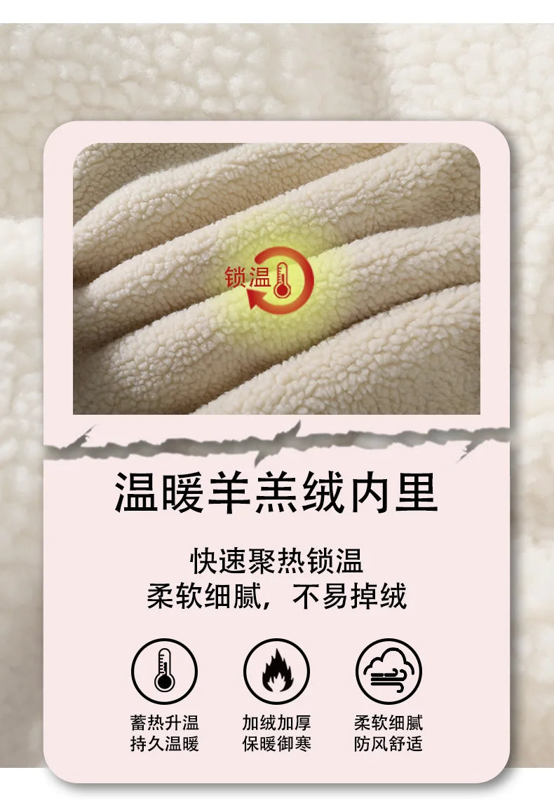 Unisex Lamb Fleece Cotton Jacket Winter