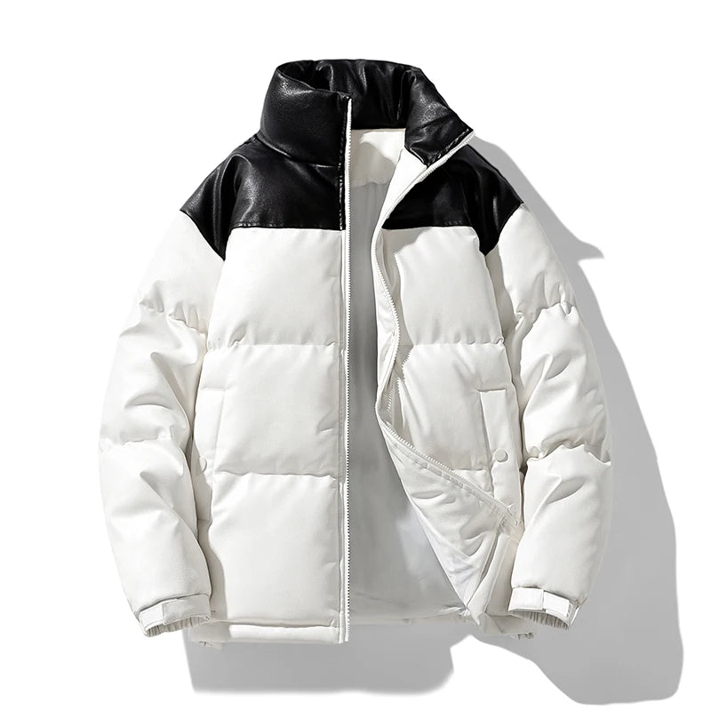 Short Parkas for Men Autumn Winter Down Cotton-Padded Thickened Stand Collar Puffer Jacket New Style Bread Jacket Casual Coat