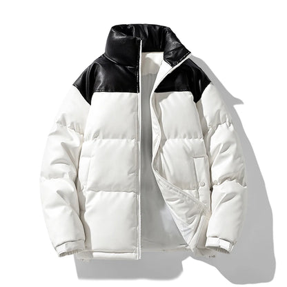 Short Parkas for Men Autumn Winter Down Cotton-Padded Thickened Stand Collar Puffer Jacket New Style Bread Jacket Casual Coat