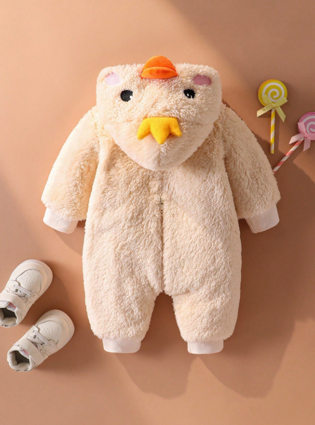 Newborn Cute 3D  Design Outfit, Including 3D Hat, 3D Hand Design, Long Sleeve Bodysuit, And Long Pants