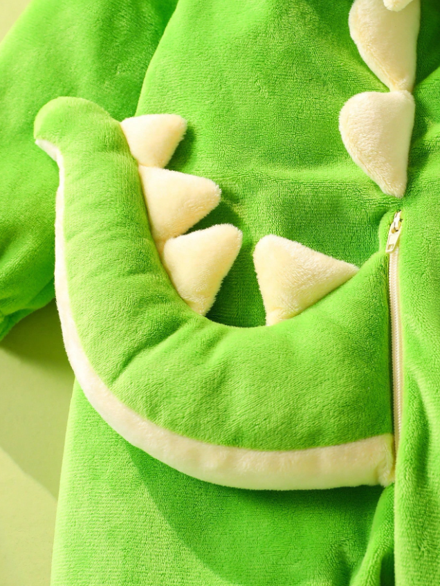 Persoplay Kids Newborn Cute Funny Crystal Plush 3D Dinosaur Shaped Romper With Long Sleeve And Pants