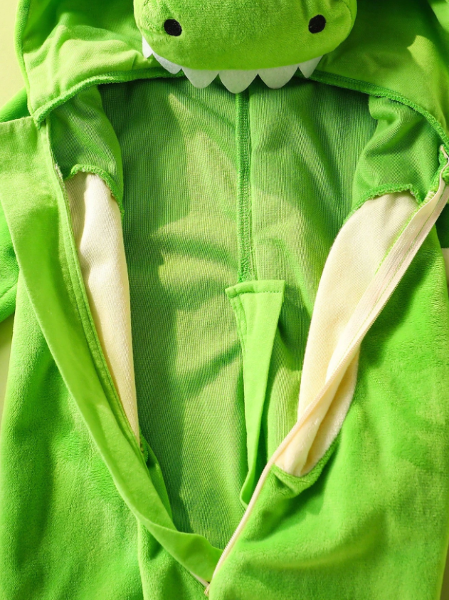 Persoplay Kids Newborn Cute Funny Crystal Plush 3D Dinosaur Shaped Romper With Long Sleeve And Pants